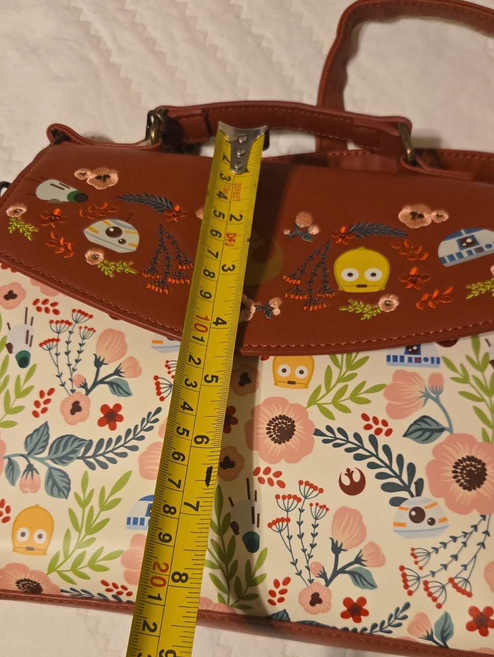 Loungefly Rust Floral Rebel Alliance Satchel - Picture 13 of 13